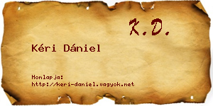 Kéri Dániel névjegykártya